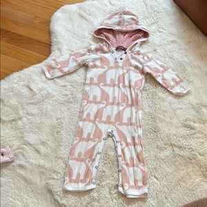 NWOT Milkbarn Pink Elephant Print Kids One Piece
